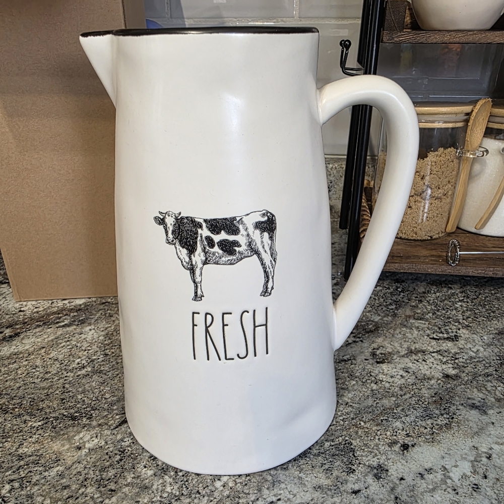 Rae Dunn White Fresh Cow Pitcher